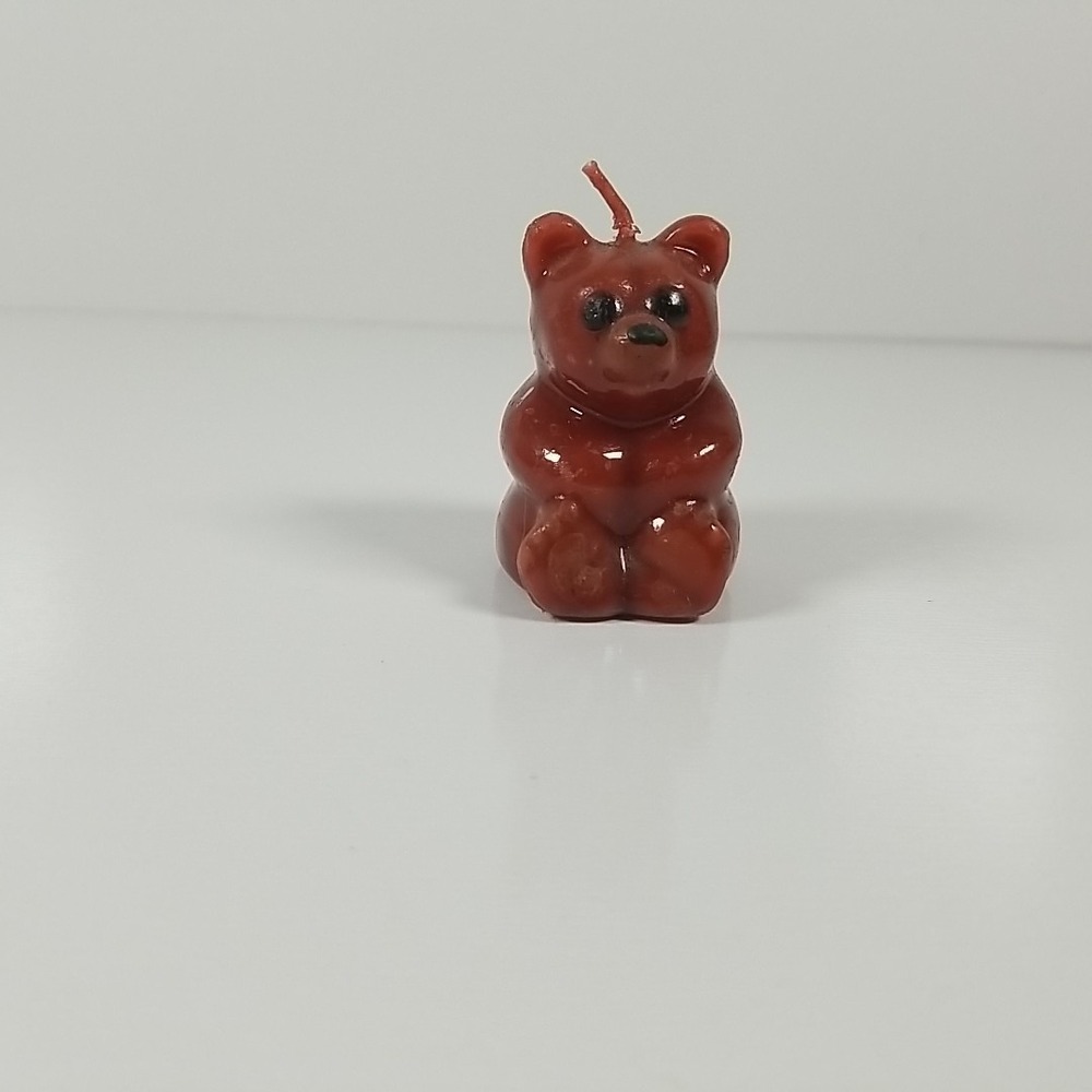 Beautiful Vintage Virgin Teddy Bear Unused Wax Candle Figurine 2" Tall